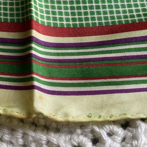 Echo Vintage Wrap Scarf ~Stripes & Squares /Symphony 21" Square Scarf~green - Picture 5 of 12